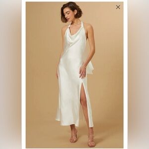 Altar’d State Daphne Satin Midi White Dress